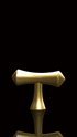 Solid brass T-bar handle in brushed gold by Mantara, model B-0068.