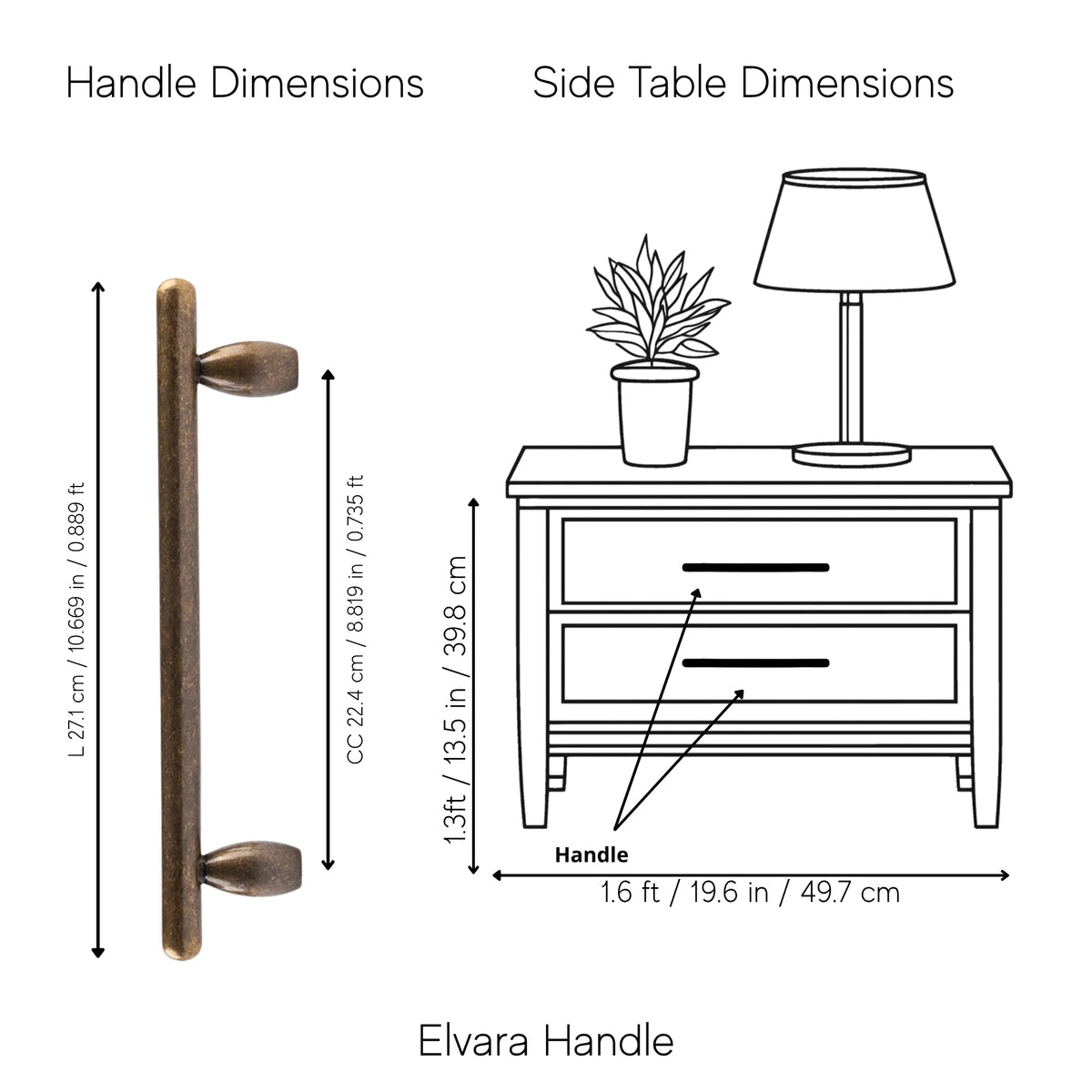 Elvara Handle Pack of 1 (Made-to-order Only)