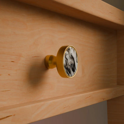 Galaxy round cabinet knob A-0005,  mist acrylic &amp; brushed brass, dia30mm, for drawers &amp; wardrobes by Mantara