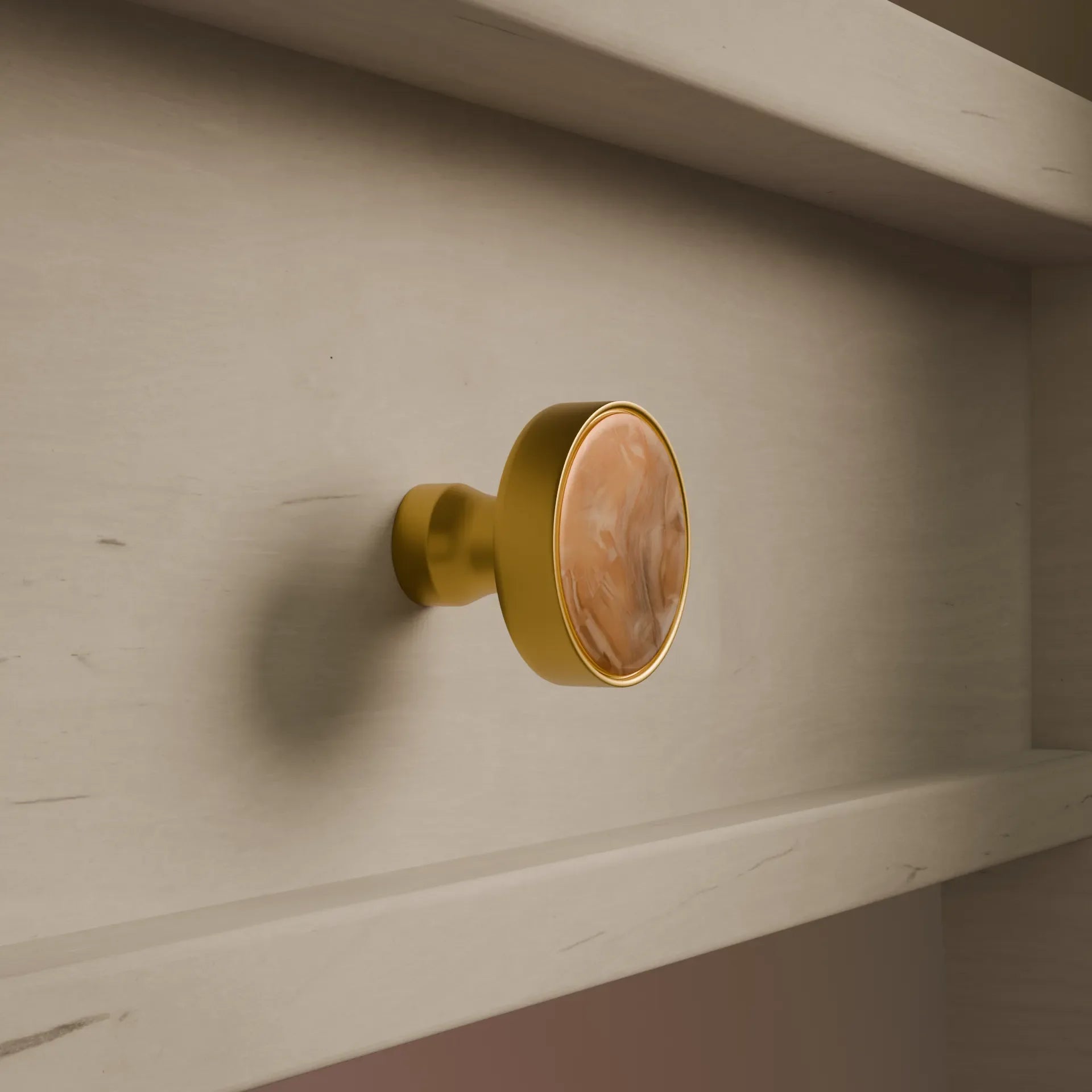 Decorative drawer knob, acrylic+brass, yellow know &amp; brass, Mantara, Galaxy Knob, A-0005  - round knob, knob collection, hardware shop near me.