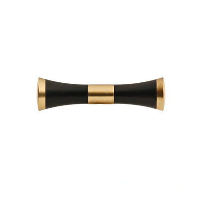 Mantara Titus Handle  W-0019 is a modern brass and wood handle in black  brushed finish, ideal for kitchen drawers and dresser drawers.