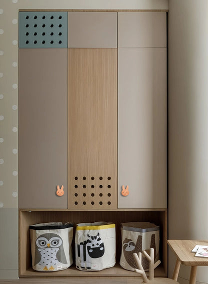 Mantara Rabbit Knob W-0024 is a modern beige wooden knob/hook, ideal for kids’ rooms, drawers, and cabinets.