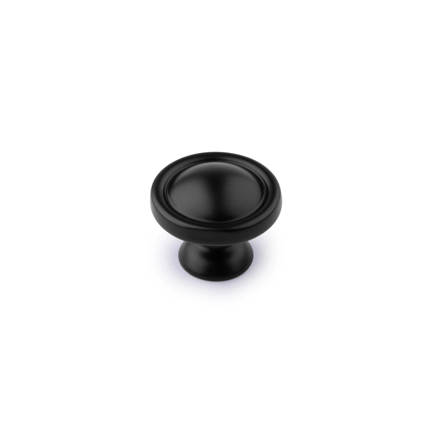Mantara Black Button Knob Z-0002 is a modern zinc alloy knob in matte finish, ideal for wardrobes and furniture.