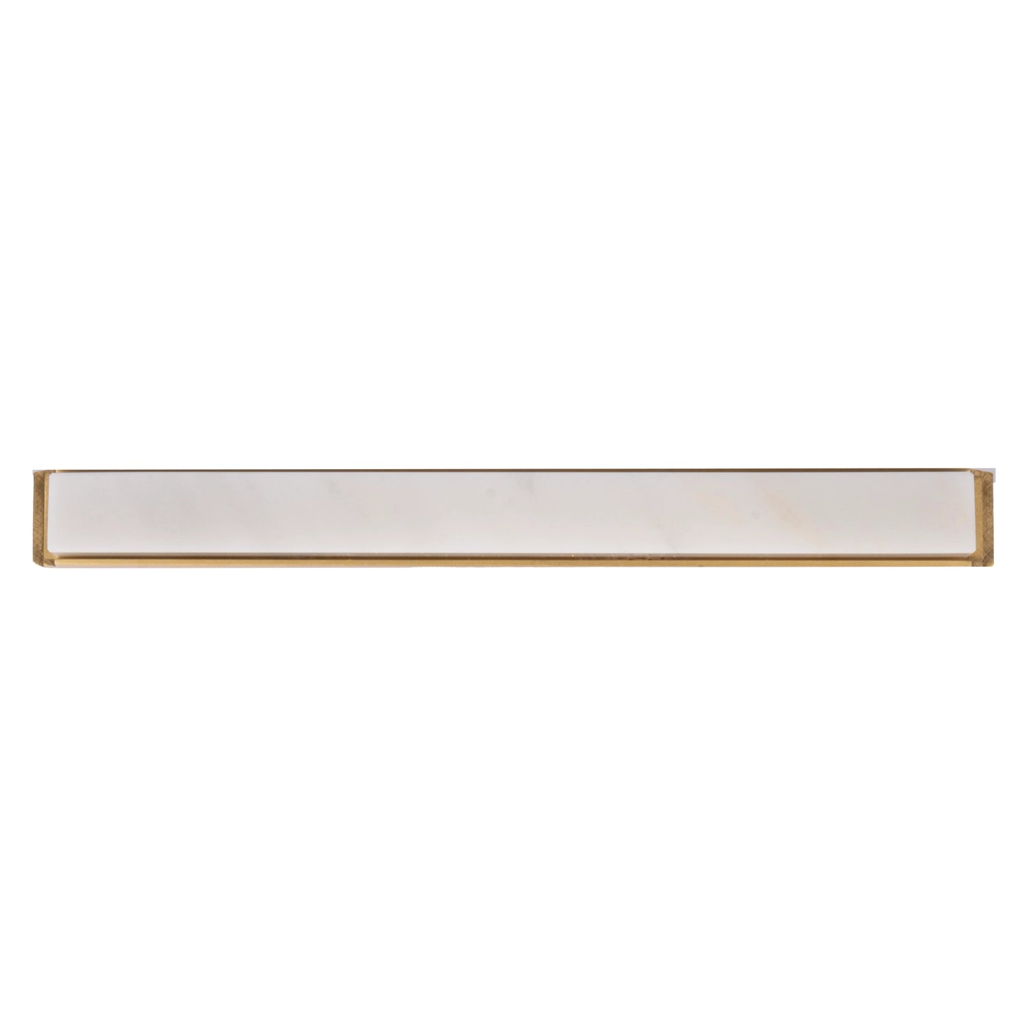 Acropolis Handle M-0010-H in white marble &amp; brass, brushed finish, 144mm &amp; 170mm, for modern cabinets by Mantara