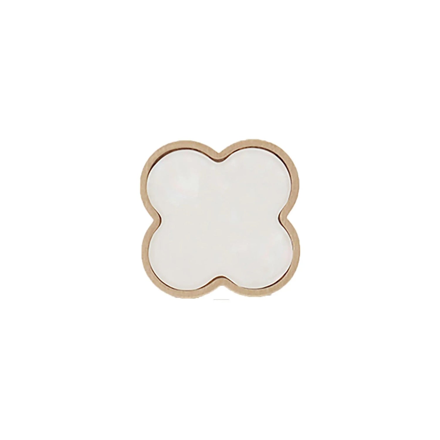 Alhambra knob made of brass and acrylic in Shell White, Dark Green, Yellow Snow, Magic Dark Pink, Magic Shell, Lattice Brass or White finishes, model A-0006 by Mantara, A-0006.