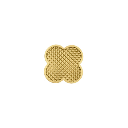 Alhambra knob made of brass and acrylic in Shell White, Dark Green, Yellow Snow, Magic Dark Pink, Magic Shell, Lattice Brass or White finishes, model A-0006 by Mantara, A-0006.