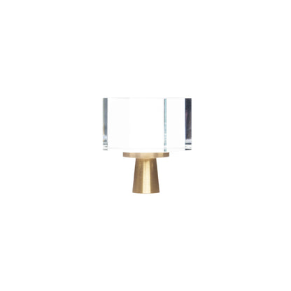Solid brass and artificial crystal knob in white and gold finish, Allure Crystal Knob model by Mantara  A-0001.