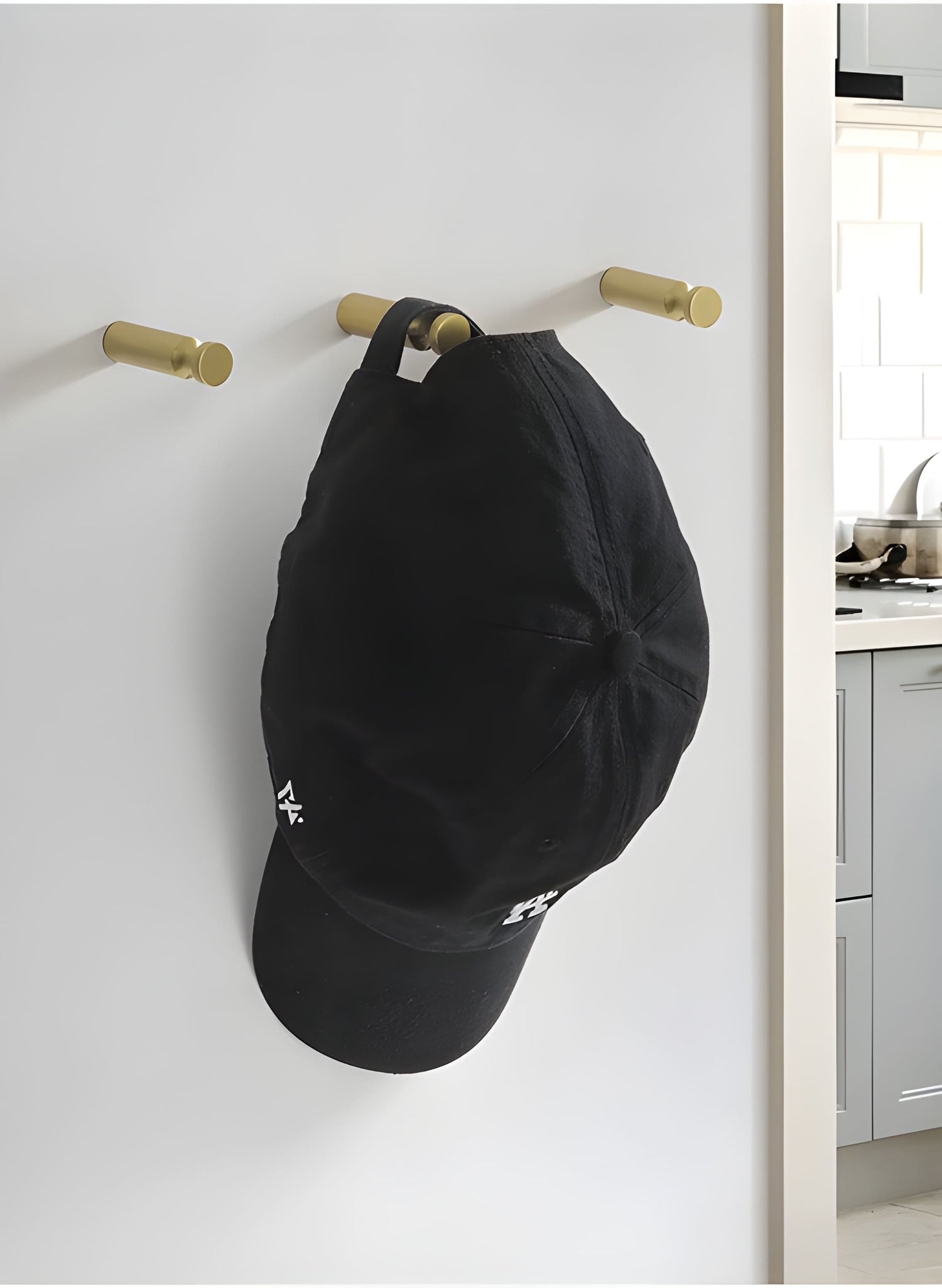 Wall hook made of solid brass in polished gold finish by Mantara, model B-0092 -  hook, brass hook, coat hook.