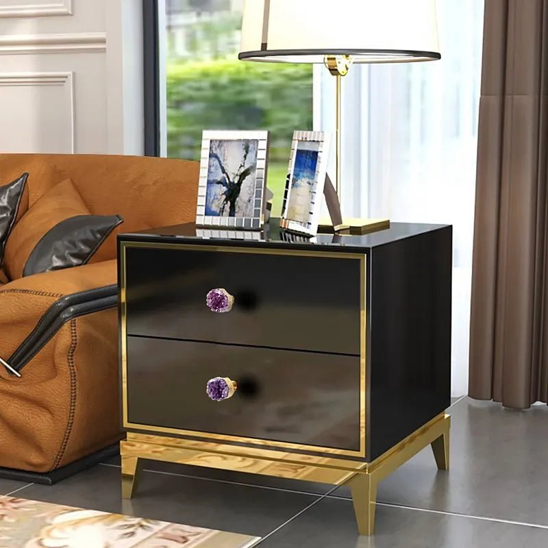 The Mantara C-0026 Amethyst Knob is a modern crystal and brass knob in purple, ideal for drawers, cabinets, and kitchens.