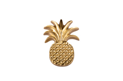The Ananas Knob by Mantara B-0110 is a modern brushed brass knob in gold, ideal for dressers, cabinets, and kitchens.