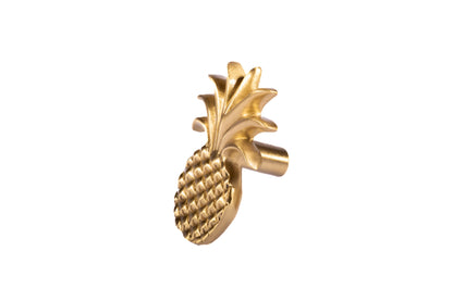 The Ananas Knob by Mantara B-0110 is a modern brushed brass knob in gold, ideal for dressers, cabinets, and kitchens.
