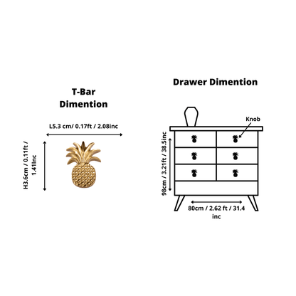 The Ananas Knob by Mantara B-0110 is a modern brushed brass knob in gold, ideal for dressers, cabinets, and kitchens.