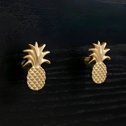 Mantara Ananas Knob B-0110 modern brass knob in brushed gold finish for kitchen and dresser drawers, pack of 1.