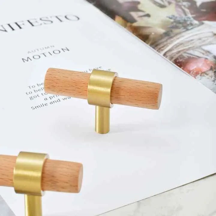 Mantara Aranya Handle W-0053 is a modern beech wood Tbar, ideal for kitchen drawers, dresser drawers.