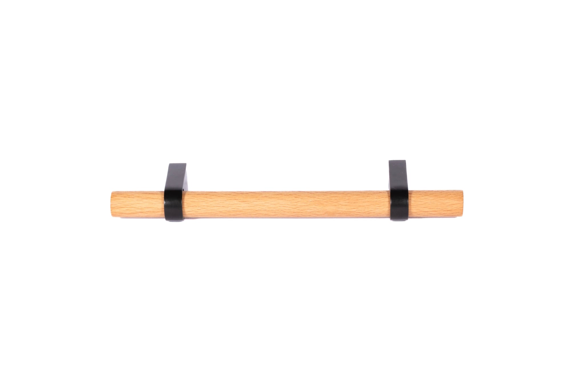 Mantara Arbor Handle W-0034 is a modern zinc alloy and beech wood handle in black ideal for kitchen and dresser drawers.