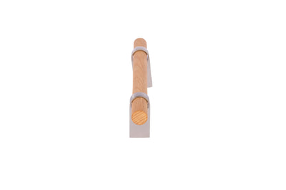 Mantara Arbor Handle W-0034 is a modern zinc alloy and beech wood handle in silver ideal for kitchen and dresser drawers.