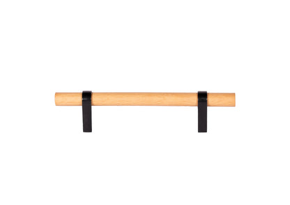Mantara Arbor Handle W-0034 is a modern zinc alloy and beech wood handle in black ideal for kitchen and dresser drawers.