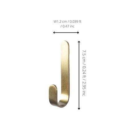 Mantara Aria Hook B-0090 is a modern brushed brass wall hook in gold, ideal for bedrooms, bathrooms, and living spaces.
