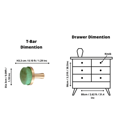 The Mantara C-0003 is a modern crystal knob in green, ideal for cabinets, drawers &amp; wardrobes.