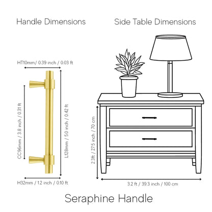 Mantara Seraphine Handle B-0054 is a modern brushed brass handle in gold, ideal for wardrobes, almirahs, and kitchens.