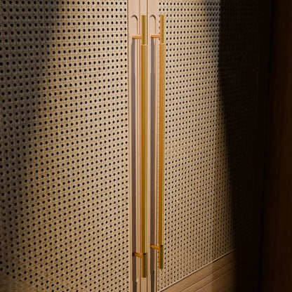 Mantara Pisa Knob B-0060 is a modern brushed brass handle in gold, ideal for wardrobes, cabinets, and main doors.