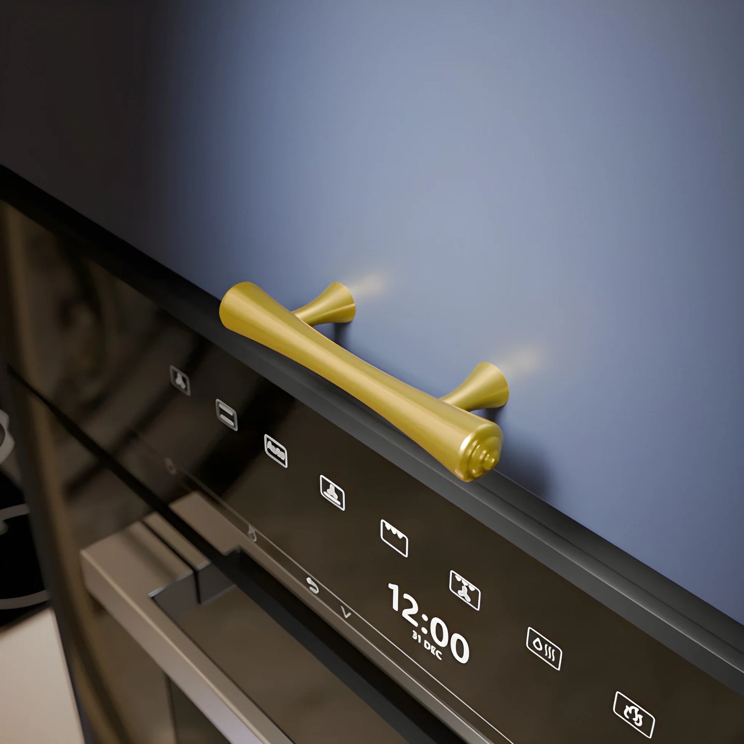 Mantara Raphael Handle B-0068 is a modern brushed brass handle in gold, ideal for kitchens, drawers, and wardrobes.