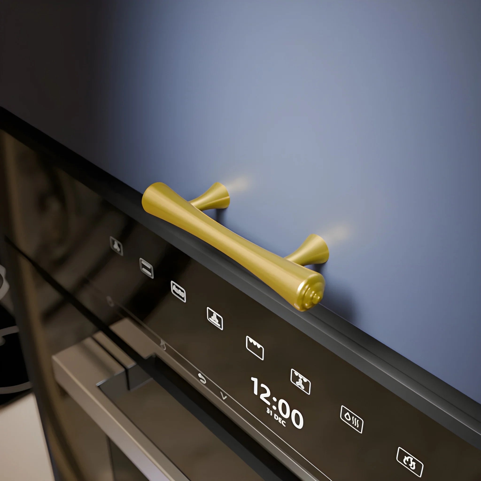 Mantara Raphael Handle B-0068 is a modern brushed brass handle in gold, ideal for kitchens, drawers, and wardrobes.