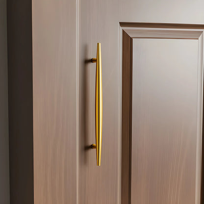 Mantara Gilded T Bar Handle B-0072 is a modern brass handle in brushed gold, ideal for wardrobes, doors, and kitchens.