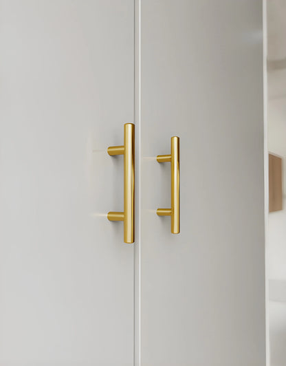 Cabinet pull handle, solid brass, brushed gold finish, Mantara, Sydney Handle, B-0080, ideal for wardrobes and kitchens.