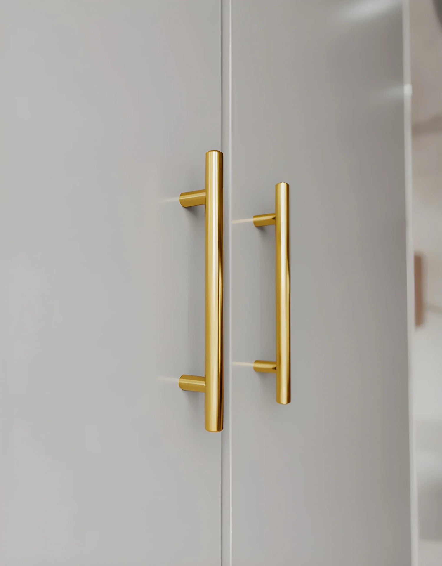 Cabinet pull handle, solid brass, brushed gold finish, Mantara, Sydney Handle, B-0080, ideal for wardrobes and kitchens.