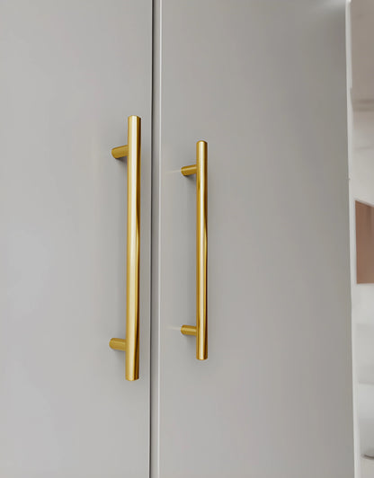 Cabinet pull handle, solid brass, brushed gold finish, Mantara, Sydney Handle, B-0080, ideal for wardrobes and kitchens.