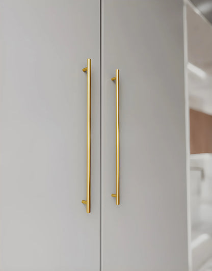 Cabinet pull handle, solid brass, brushed gold finish, Mantara, Sydney Handle, B-0080, ideal for wardrobes and kitchens.