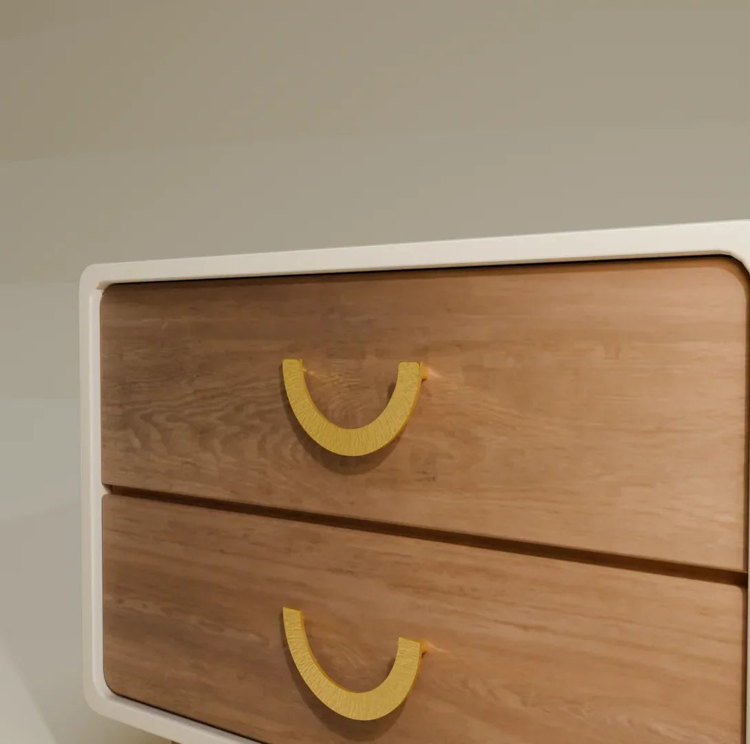 Mantara Eclipse Handle B-0103 is a modern polished brass handle in gold, perfect for doors, wardrobes, and drawers.