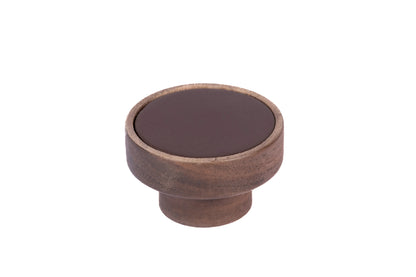 Mantara Birchwood Knob W-0040 is a modern wood knob in  walnut, ideal for kitchen or dresser drawers.