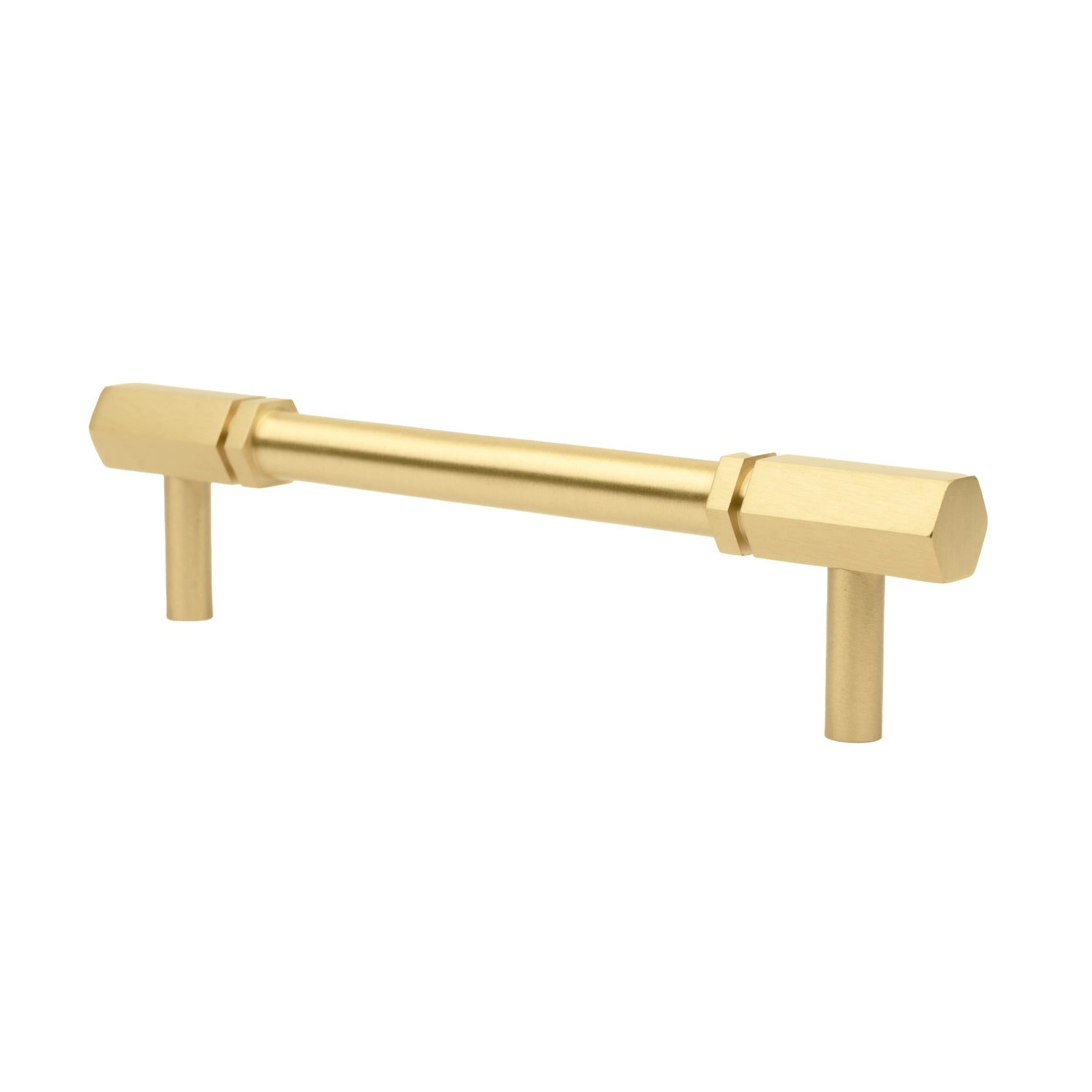 B-0059 Brooklyn solid brass cabinet handle, gold finish, size 162mm with 22mm grip, for kitchen drawers &amp; wardrobes by Mantara