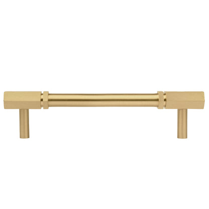 B-0059 Brooklyn solid brass cabinet handle, gold finish, size 162mm with 22mm grip, for kitchen drawers &amp; wardrobes by Mantara