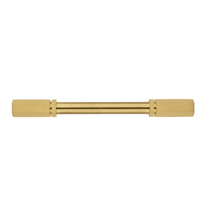 B-0059 Brooklyn solid brass cabinet handle, gold finish, size 162mm with 22mm grip, for kitchen drawers &amp; wardrobes by Mantara