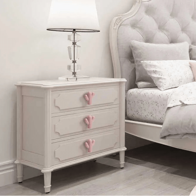 The Mantara CR-0004 Cactus Knob is a modern ceramic knob in pink with a polished finish, perfect for wardrobes, drawers, and cabinets.