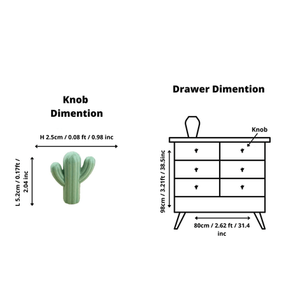 The Mantara CR-0004 Cactus Knob is a modern ceramic knob in green with a polished finish, perfect for wardrobes, drawers, and cabinets.