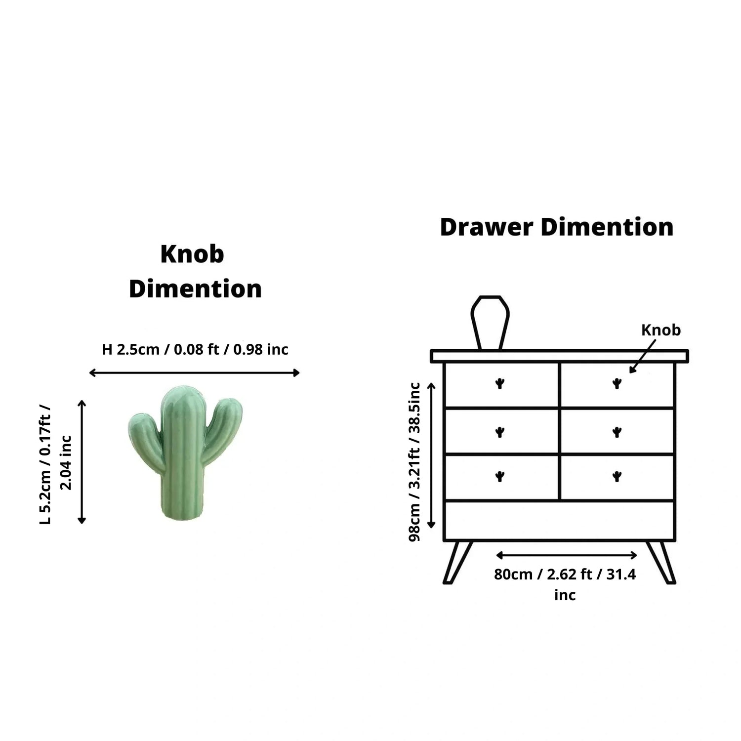 Cabinet knob, ceramic, pink/blue/green, Mantara, Cactus Knob,CR-0004 ceramic knobs, decorative knobs, kids room knobs.