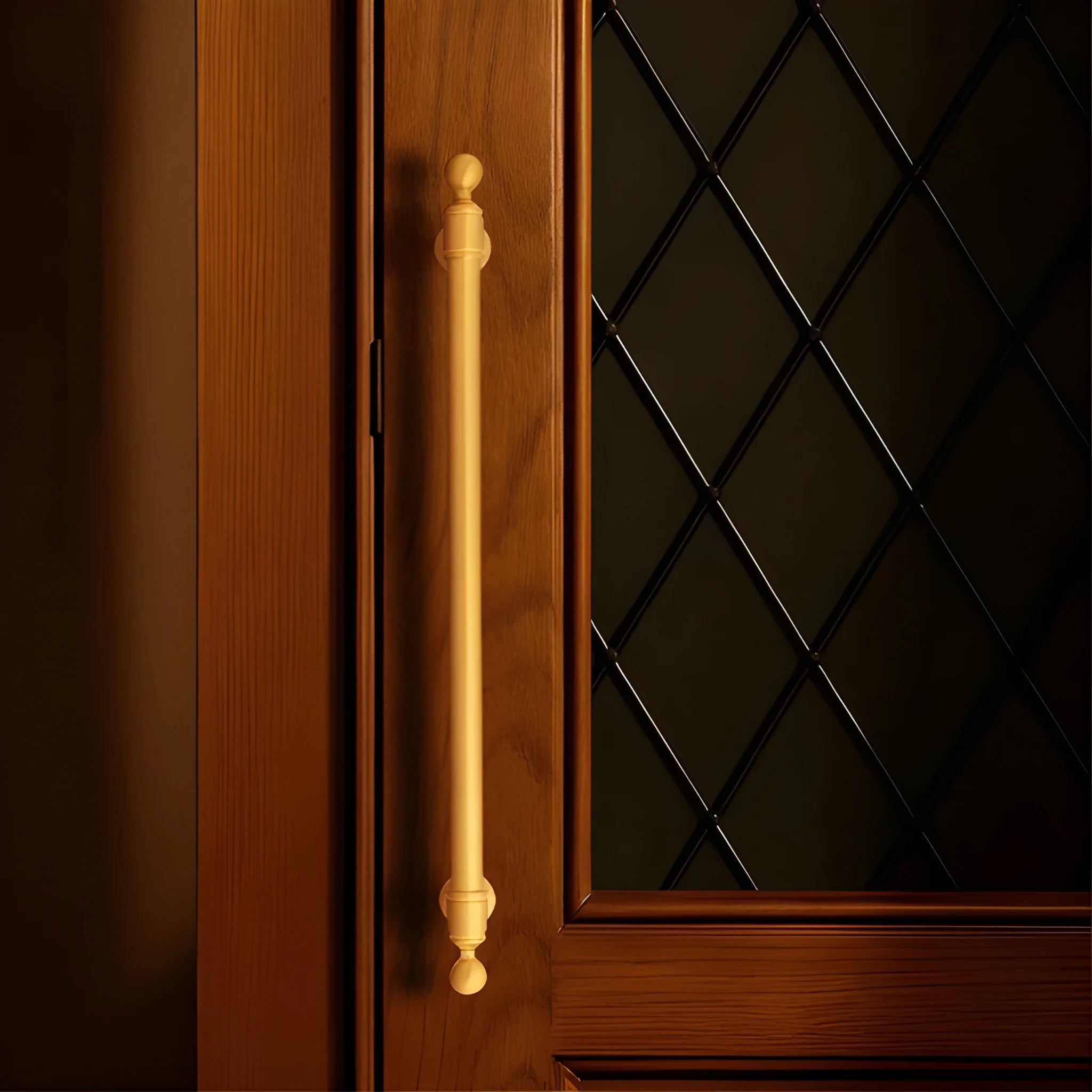 The Mantara B-0127 Caelum Handle is a modern brass handle in bronze and gold, perfect for kitchen drawers, cabinets, and furniture.