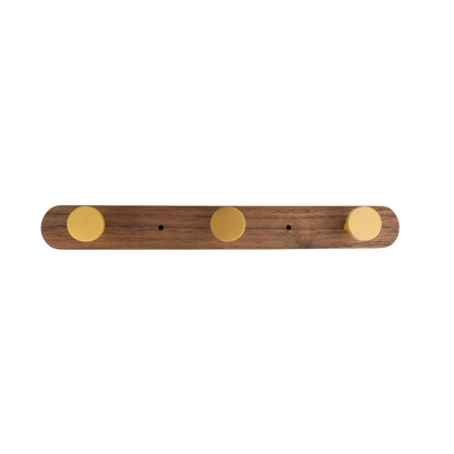 Calista Hook W-0011 in walnut &amp; brushed brass, size 250&amp;550mm, ideal for home &amp; hotel spaces—by Mantara.