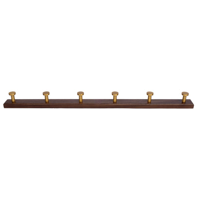 Calista Hook W-0011 in walnut &amp; brushed brass, size 250&amp;550mm, ideal for home &amp; hotel spaces—by Mantara.
