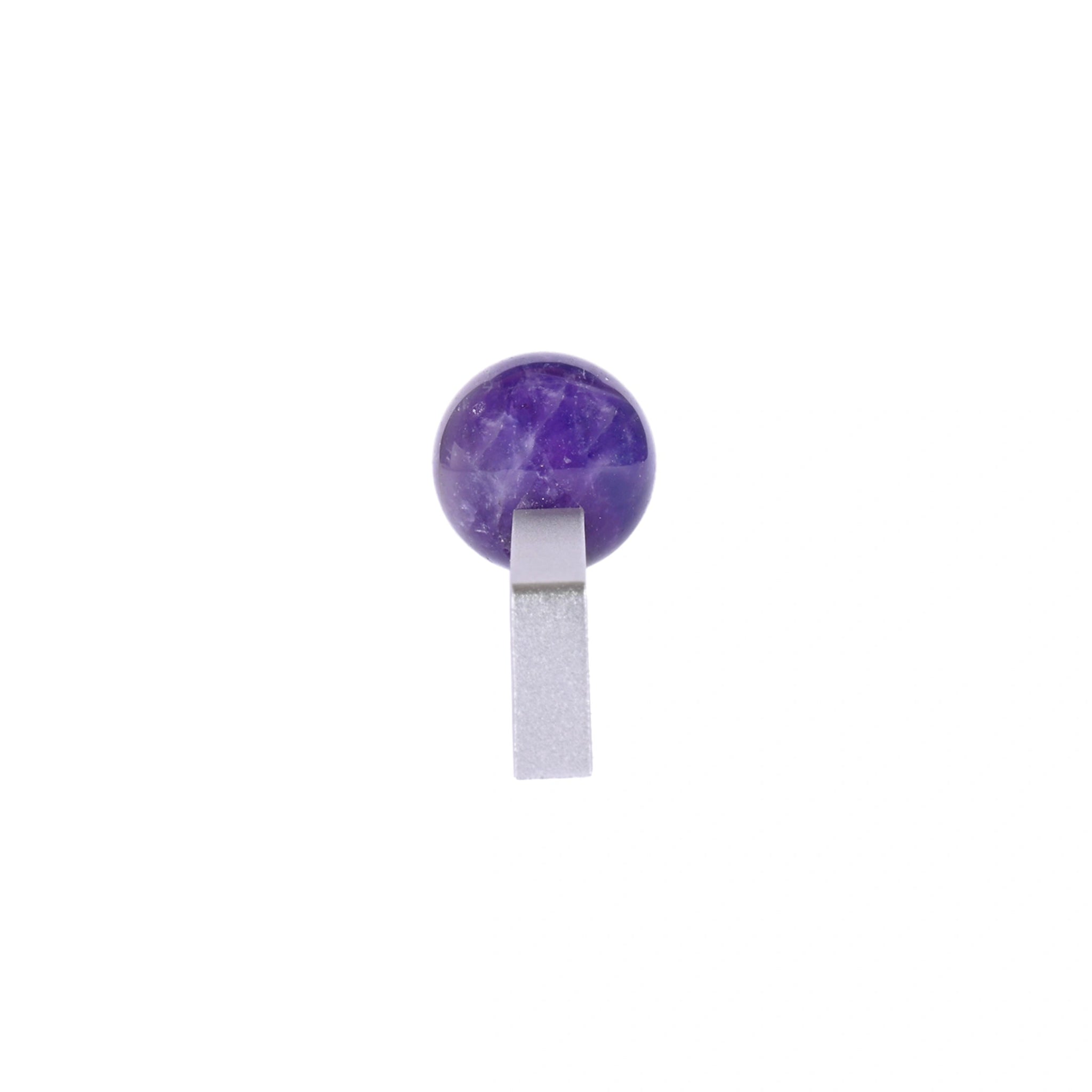 The Mantara C-0027 Calyx Handle is a modern crystal handle in silver and purple, ideal for cabinets, wardrobes, and drawers.