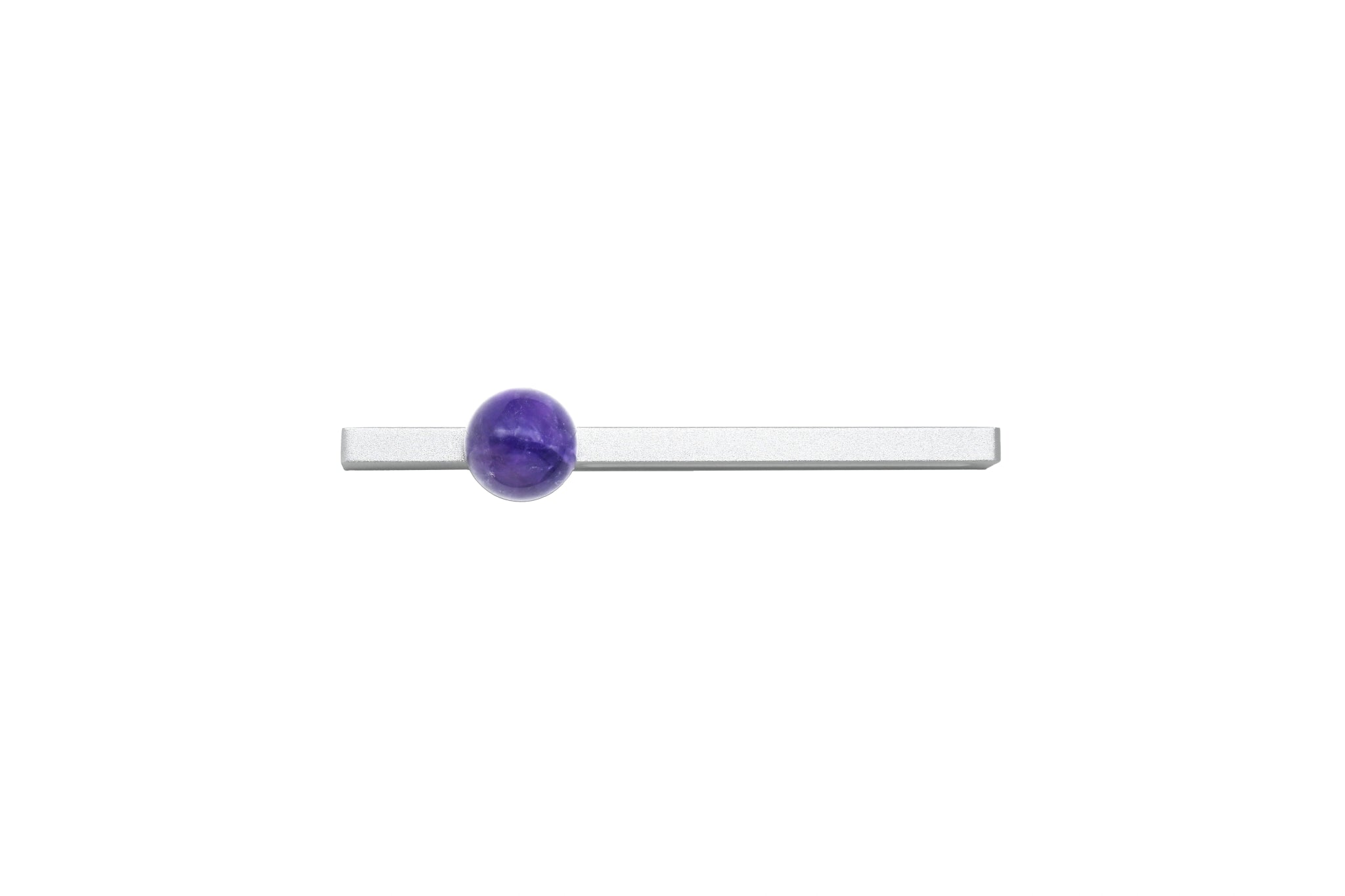 The Mantara C-0027 Calyx Handle is a modern crystal handle in silver and purple, ideal for cabinets, wardrobes, and drawers.