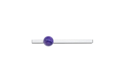 The Mantara C-0027 Calyx Handle is a modern crystal handle in silver and purple, ideal for cabinets, wardrobes, and drawers.