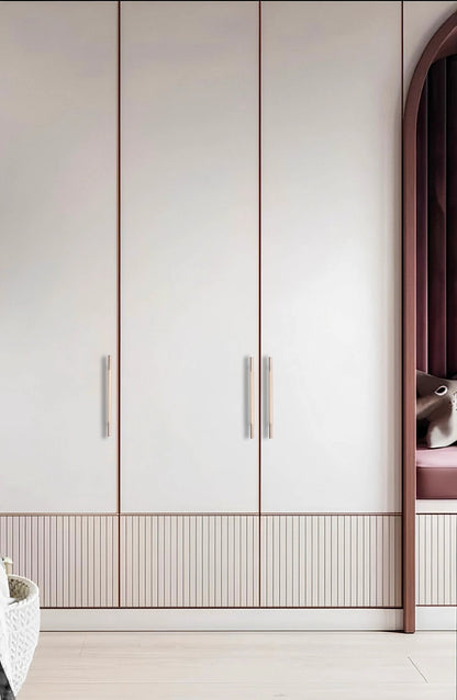 Caro handle AL-0018, gold aluminum, L224mm CC160mm, brushed finish, for wardrobes &amp; cabinets by Mantara