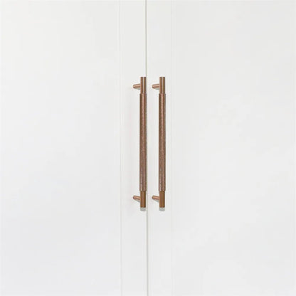 AL‑0018 bar handle – brushed brass tube with matte black ends, contemporary hardware for cabinets, drawers &amp; wardrobes by MANTARA