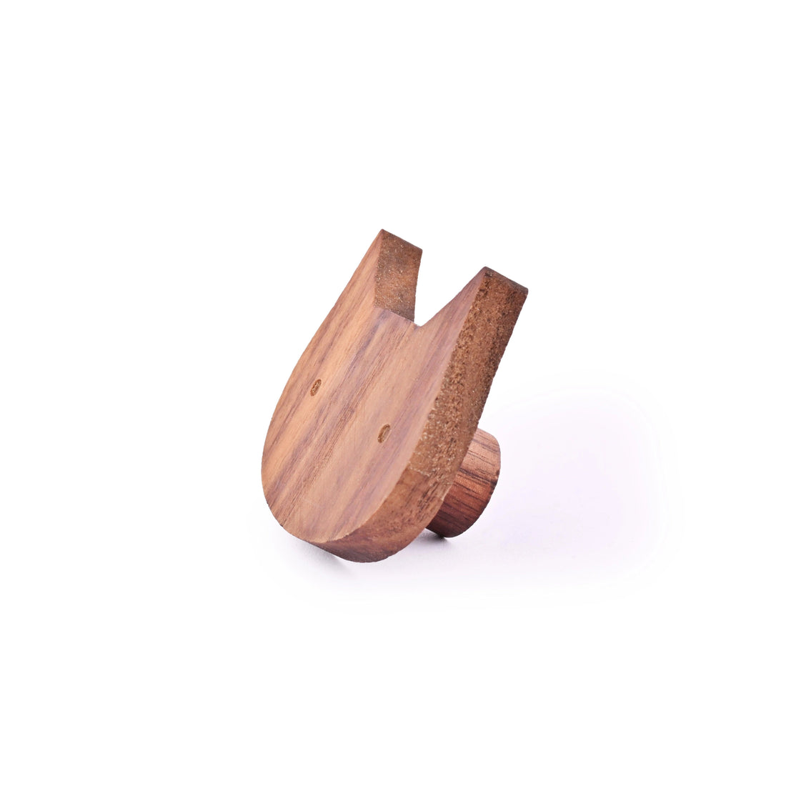 Mantara Cat Wooden Knob W-0024 is a modern wooden knob and wall hook in brushed walnut finish, ideal for kids&