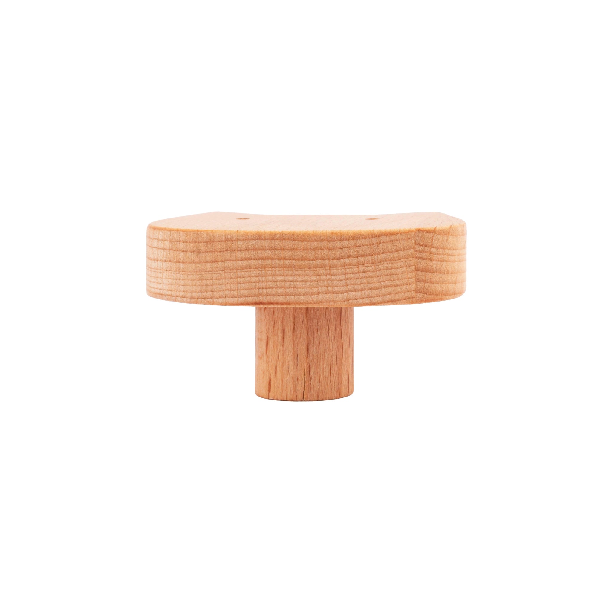 Mantara Cat Wooden Knob W-0024 is a modern wooden knob and wall hook in brushed beige finish, ideal for kids&